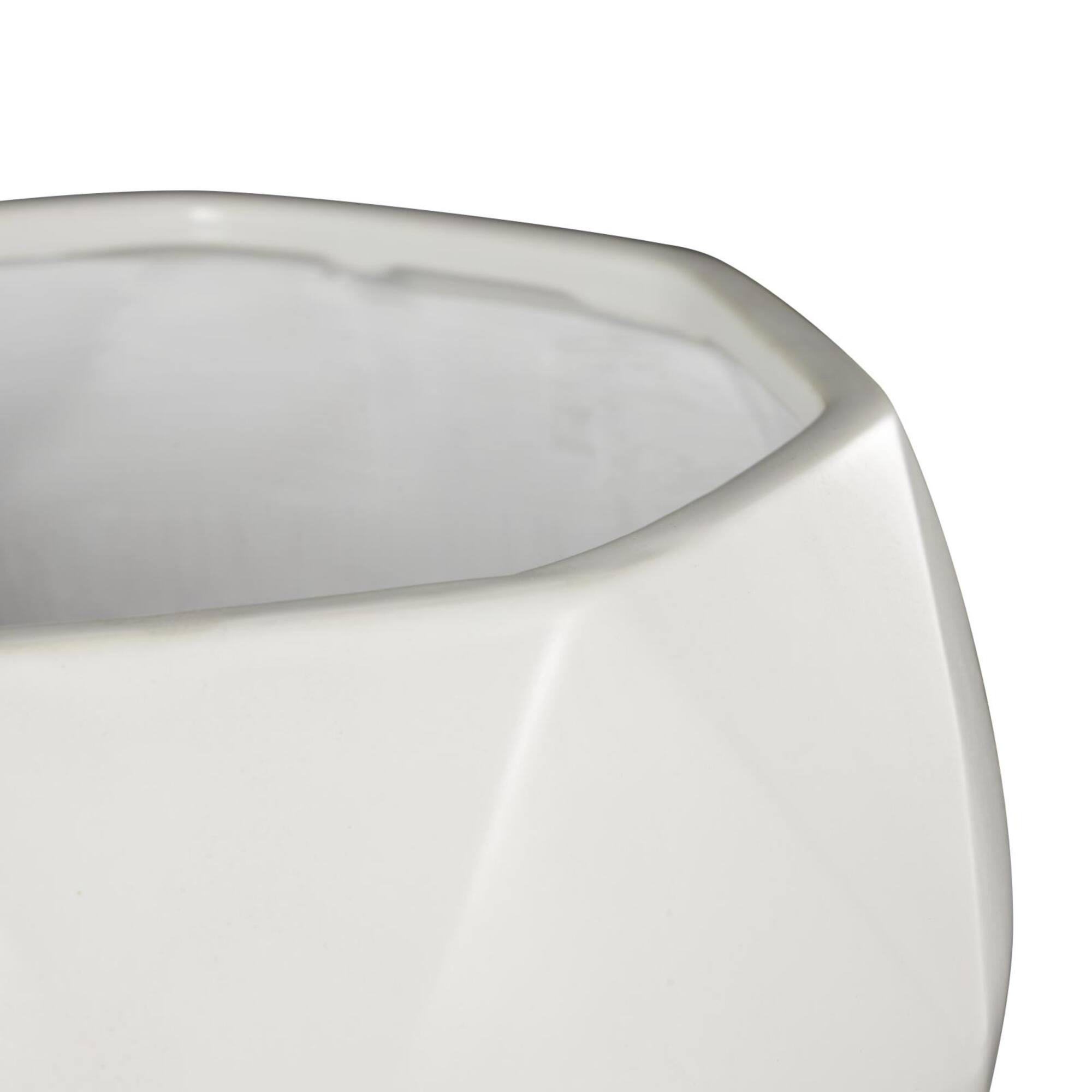 White Faceted Ceramic Planter Set